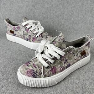 Blowfish Malibu Pull on Sneakers Girl Size 12 Clay Vintage Floral Fashion